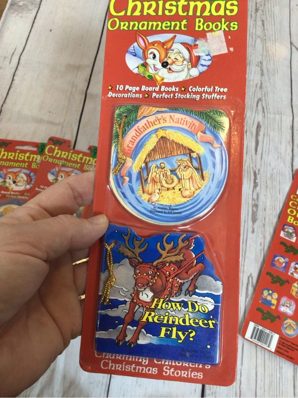 Vintage 1993 Christmas Ornament Books Lot 12 Mini Board Books Sealed Holiday